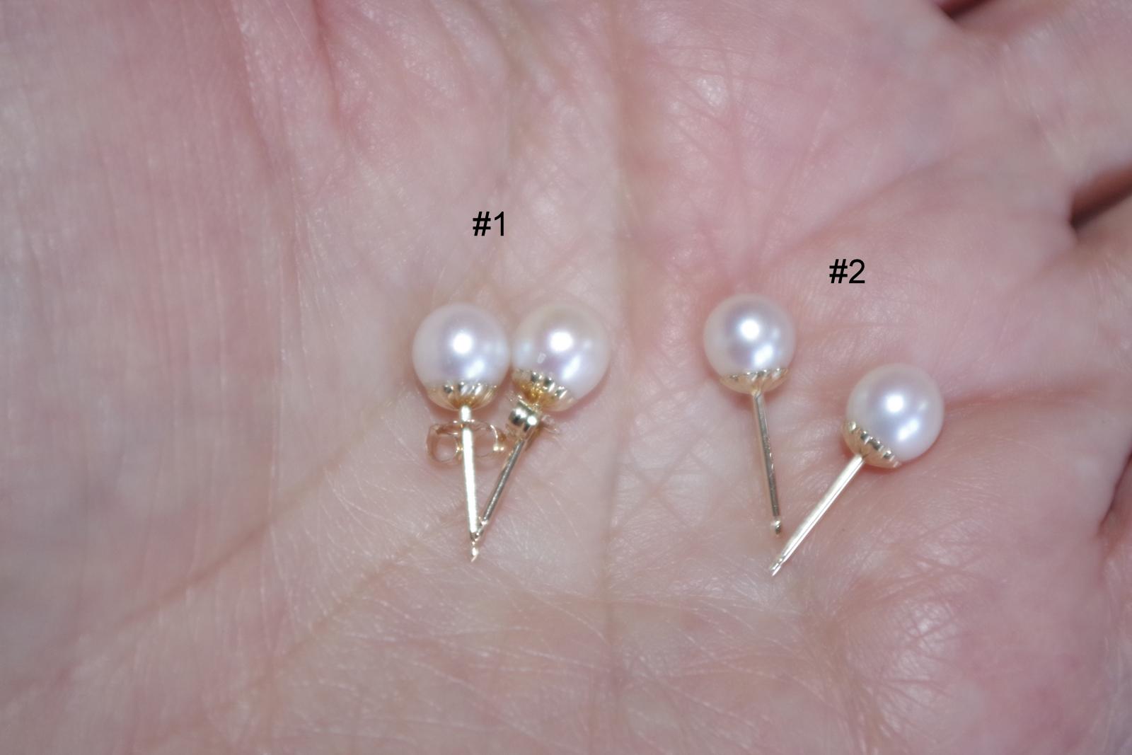 美品　MIKIMOTO 真珠スタッドピアスゴールド MIKIMOTO ミキモト Mコレクションピアス YG イエローゴールド 3.7g