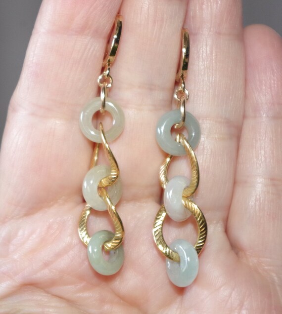 Jadeite Green Jade Focal Point Interlock Circular… - image 6