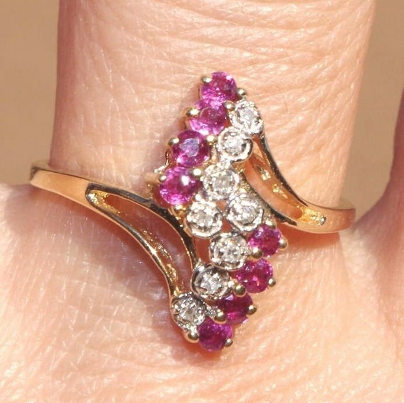 10K VS Ruby & G color Diamond Quality Gorgeous Ba… - image 10