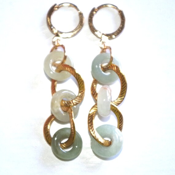 Jadeite Green Jade Focal Point Interlock Circular… - image 3