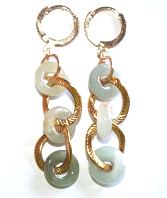 Jadeite Green Jade Focal Point Interlock Circular… - image 2