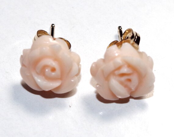 Orecchini A Bottone Con Rosa Smaltata – Placcato Oro 18K – Regalo Per Donna, Mamma, Moglie