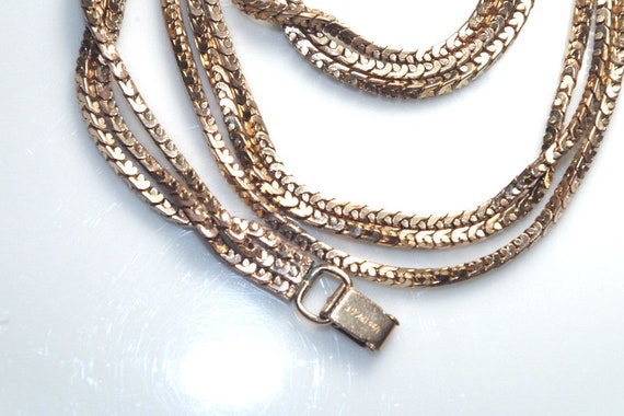 Vintage Gorgeous  12k Gold Filled Multi Chain Nec… - image 5