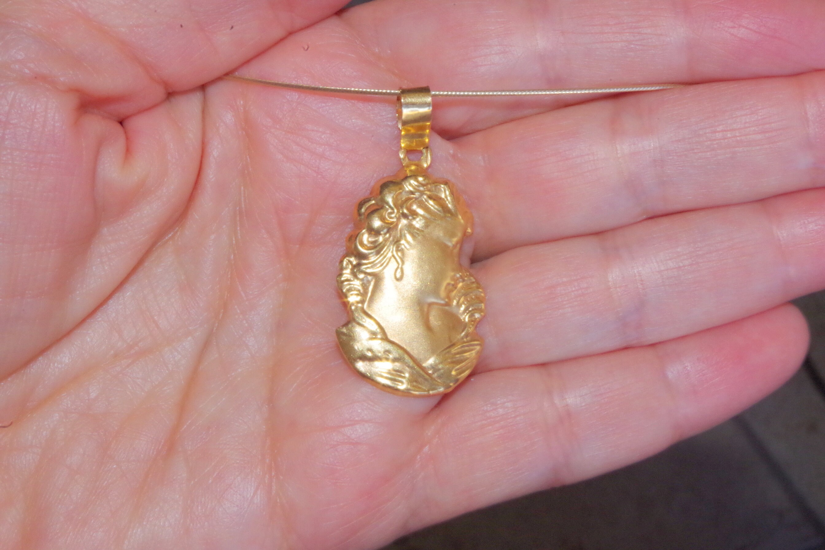Designer 18K Carved Italy Cameo Antique Large Pendent Etsy