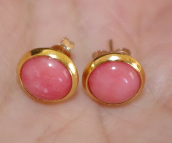 Quality Pink Salmon Coral  Round Dome 10MM Vintage
