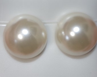 Quality Majorca Pearl Round Dome 13 MM Stud Earrings 14K Gold Filled
