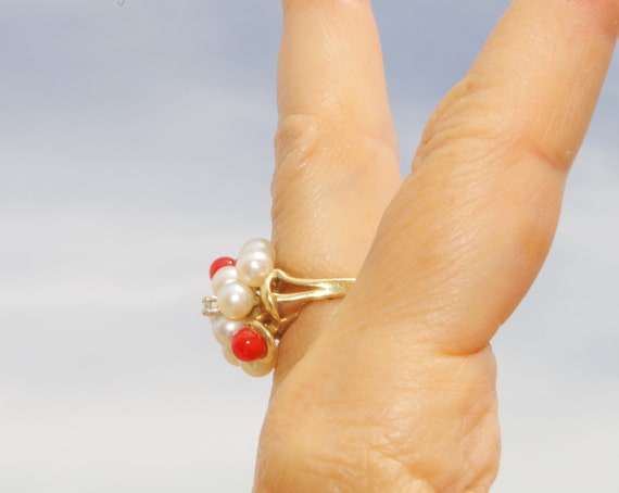 Buy Coral Pearl Ring Online In India - Etsy India