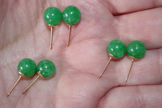 Genuine 14K Gold Filled Green Jadeite Jade 8MM Ro… - image 10