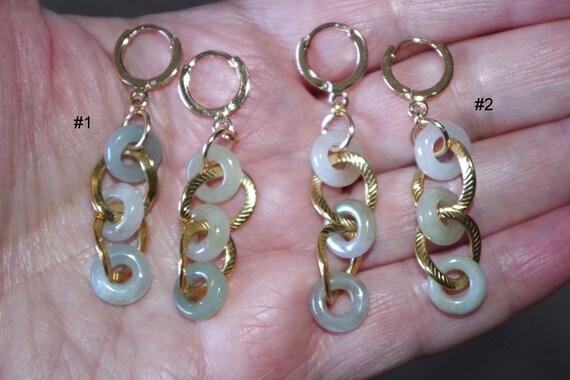 Jadeite Green Jade Focal Point Interlock Circular… - image 10