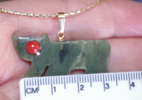 Chai Long Life Focal Point Jadeite Jade W Red & P… - image 7