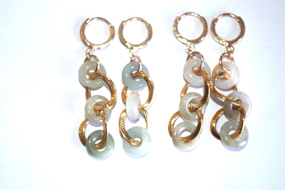 Jadeite Green Jade Focal Point Interlock Circular… - image 1