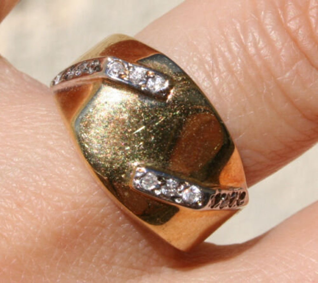 KDS Collectable Vintage 14k GF Wide Band Ring With Double