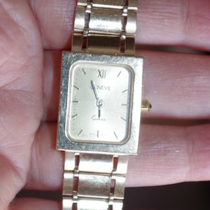 Vintage Gorgeous Heavy Geneve 14K Yellow Gold Bracelet Wrist Watch