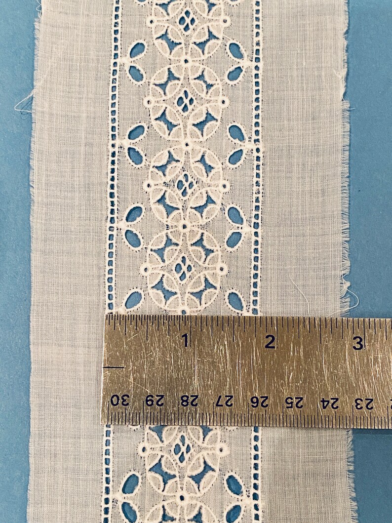 White Swiss Batiste Embroidery Insertion Lace Heirloom Etsy