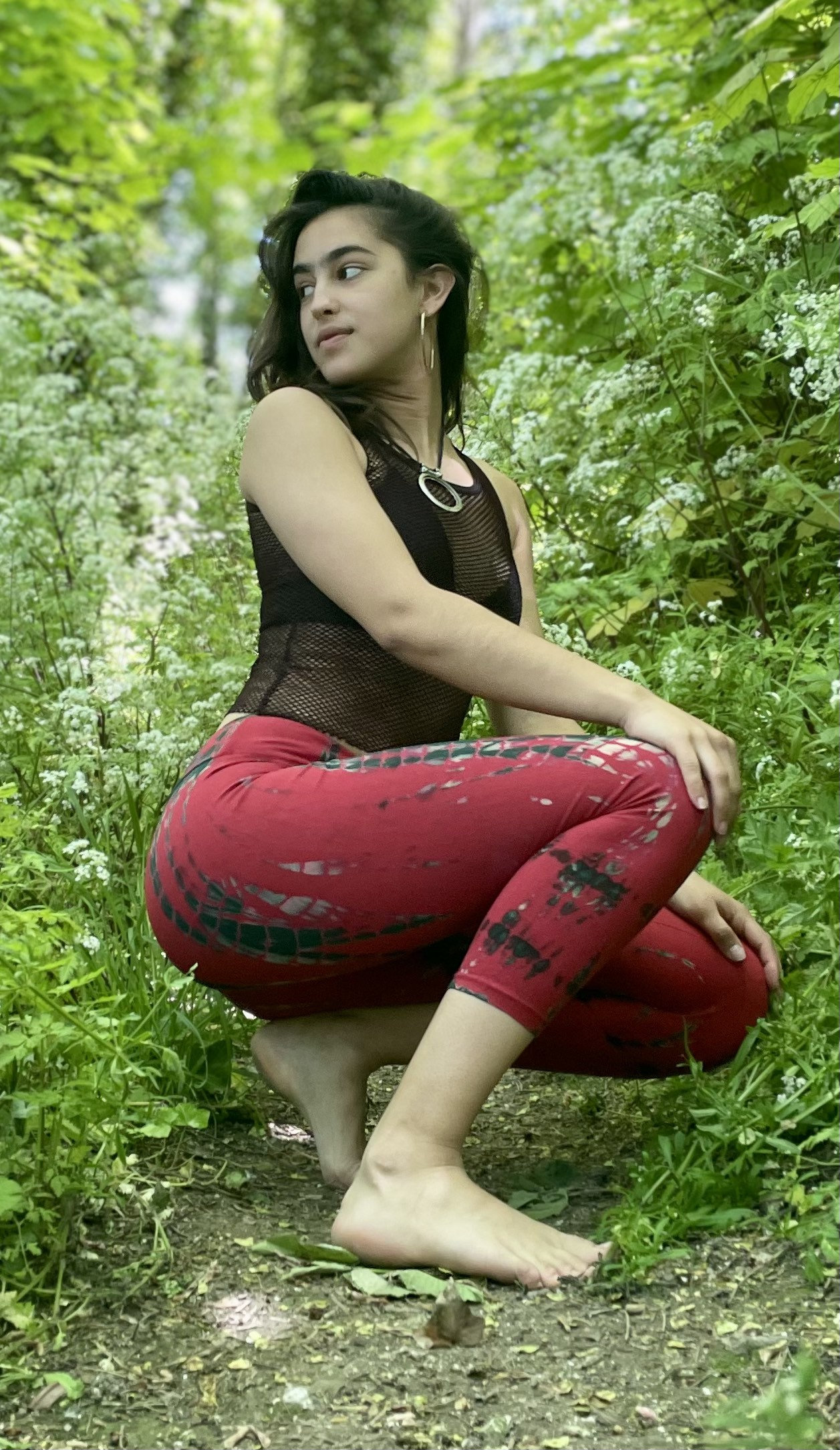 Tribal Khaki Cotton Leggings Geometric Yoga Leggings Women Stretch