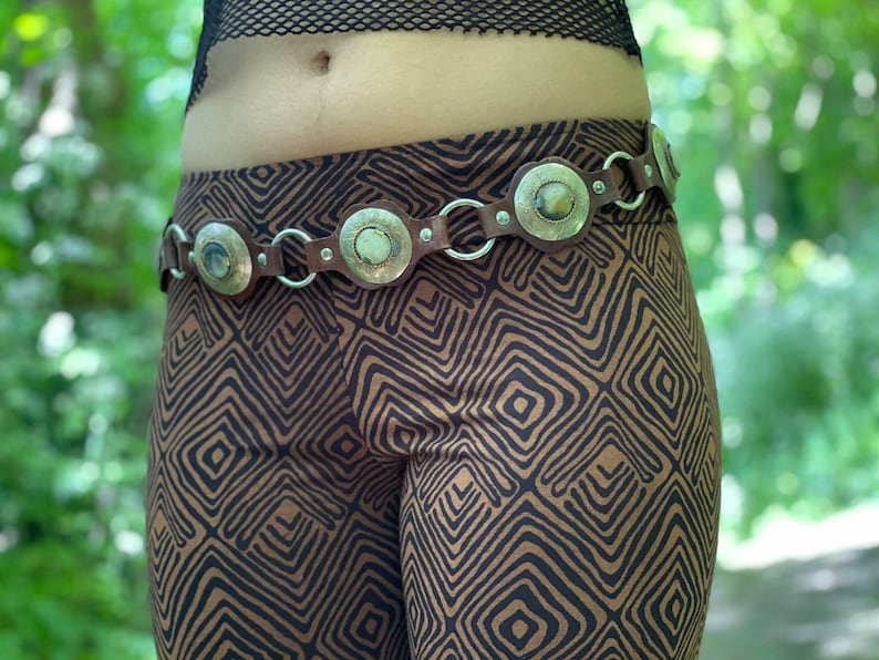 Yoga leggings,Printed leggings,sacred geometry print,outfit leggings,Festival leggings,brow leggings,unisex leggings image 7