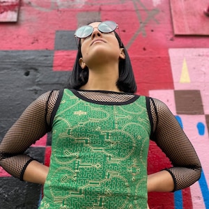 ON SALE Crop top,festival Top,sacred geometry printed top,handmade top