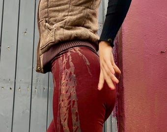 Brown tie dye leggings, tie dye,boho chic leggings,boho clothing,yoga pants,urban fashion,leggings