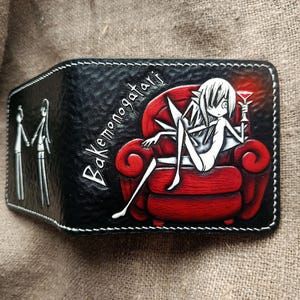 Bakemonogatari | Hand-tooled Custom Leather Wallet, Gift for Anime Lovers
