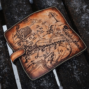 Vintage Mittelerde Karte Geldbörse - Perfektes Geschenk für LOTR Enthusiasten - personalisierte Geldbörse für Männer und Frauen