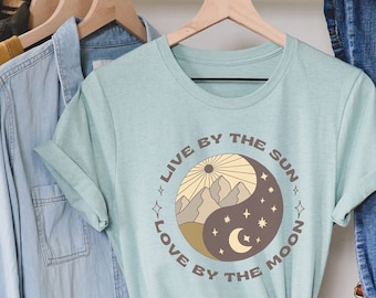 Sun and Moon Tshirt  Aesthetic Shirts Yoga Shirt Pagan Clothing Aesthetic Clothing Celestial Moon T-Shirt Sun TShirt Celestial Shirt
