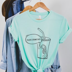 Plastic Free Statement Shirt, Environmental Clothing, Protect The Ocean Shirts, Save The Earth Tee, Skip The Straw Seahorse Tee,Biology Gift