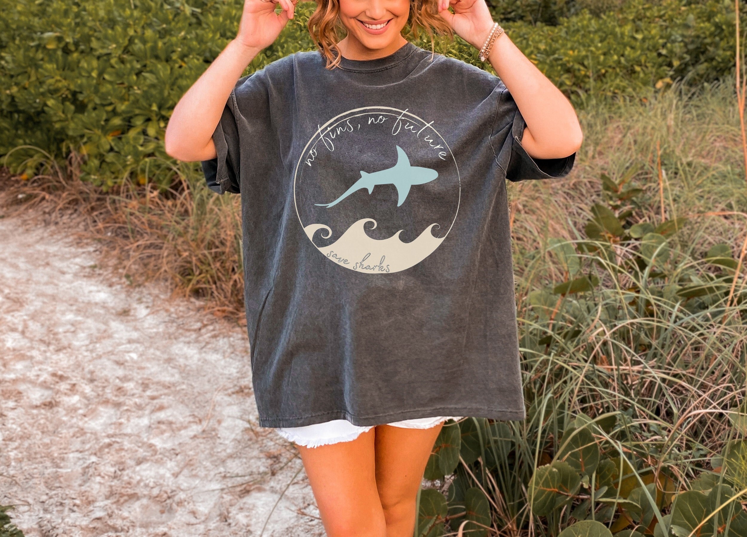 Shark Shirt for Women Save Sharks Comfort Colors Tee Beachy - Etsy
