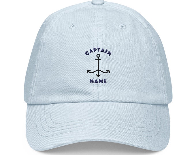 Custom Captain Hat, Customisable Captain Cap, Captn Hat With Name, Custom Gift For Sailor, Boating Gifts, Personalized Caps,Anchor Crew Caps