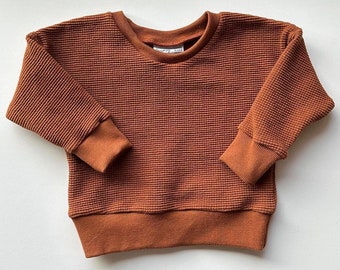 Cinnamon crew - crew neck - organic sweatshirt - handmade sweatshirt - sweatshirt - baby sweatshirt