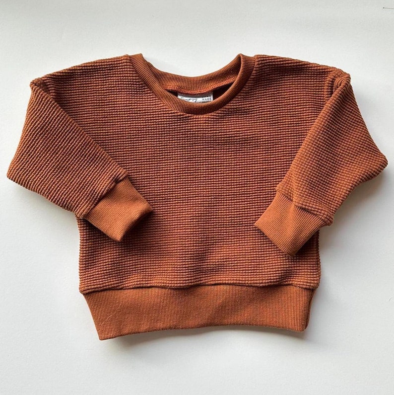 Cinnamon crew crew neck organic sweatshirt handmade sweatshirt sweatshirt baby sweatshirt image 1