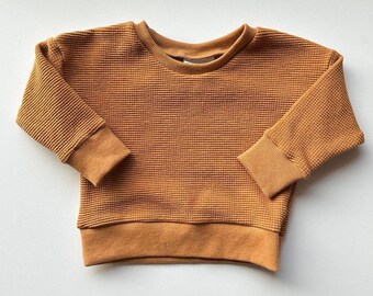 Caramel crew - crew neck - organic sweatshirt - handmade sweatshirt - sweatshirt - baby sweatshirt