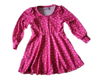 Bright pink with light pink dots dress