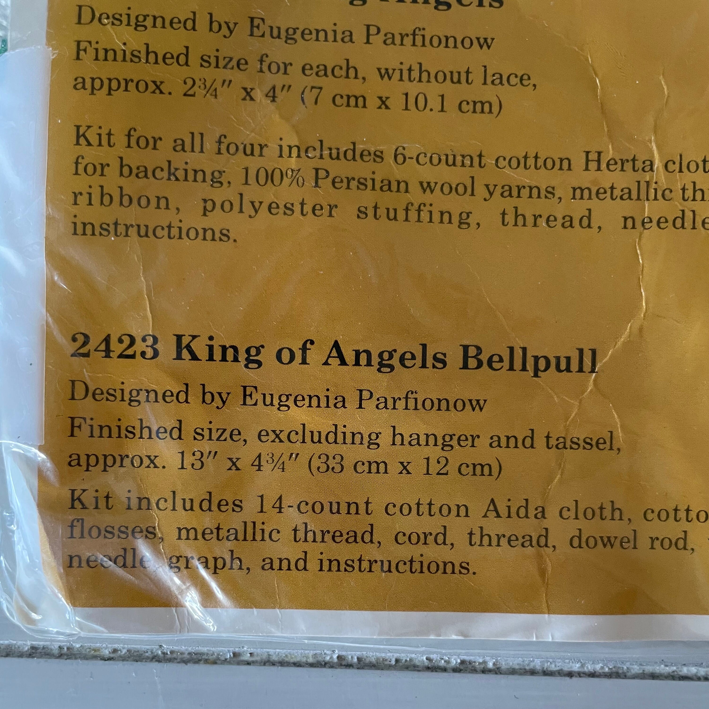 Vintage Christmas Cross Stitch Kit: King of Angels Bellpull, 1984
