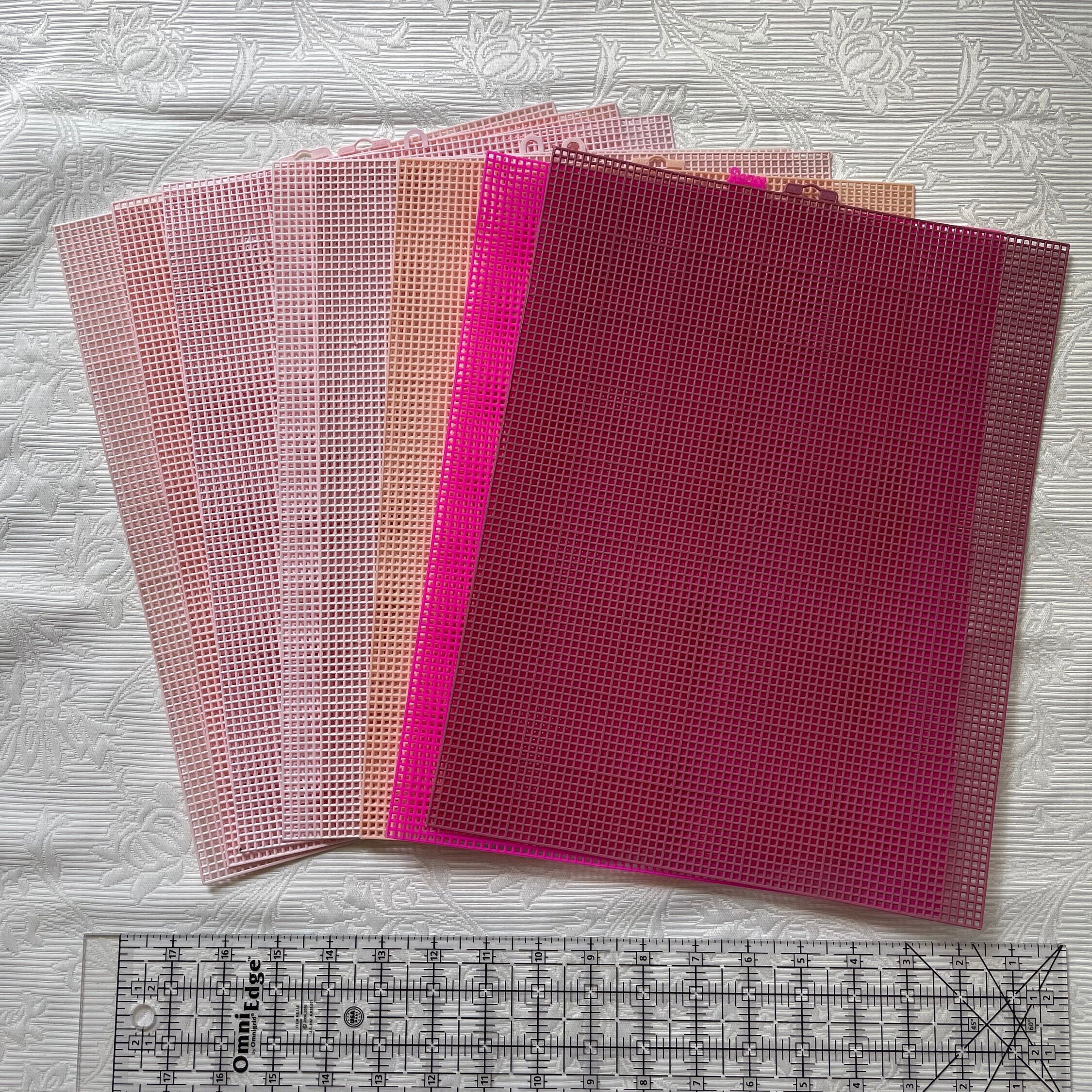 Plastic Canvas Bundle 8 Sheets Pink Variety 