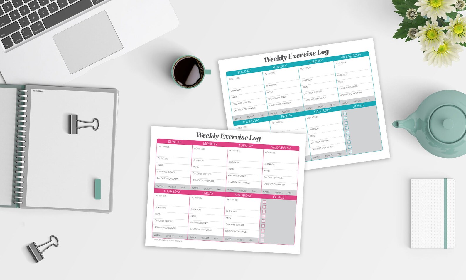 Weekly Exercise Log | Printable Instant Download | Minimalist Design ...