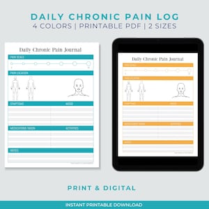 Chronic Pain Tracker: Symptom Log & Digital Journal (PDF)