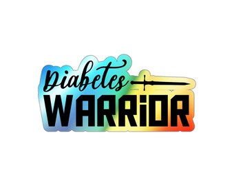 Diabetes Warrior-klistermärke | Holografiskt, stansat och medvetet klistermärke