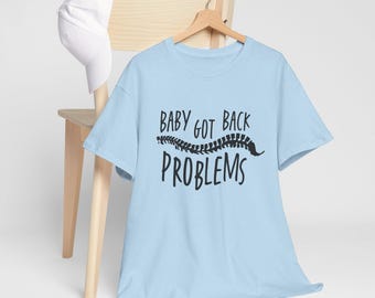 Baby kreeg rugproblemen, zwaar katoenen uniseks T-shirt, scoliose-T-shirt