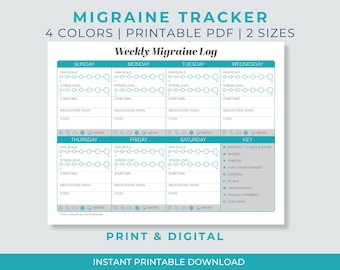 Weekly Migraine Log: Symptom & Weather Tracker (Printable PDF)
