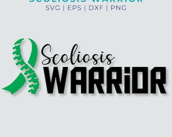 Scoliosis Warrior Ribbon SVG: Spine Awareness Cut File (Digital Download)
