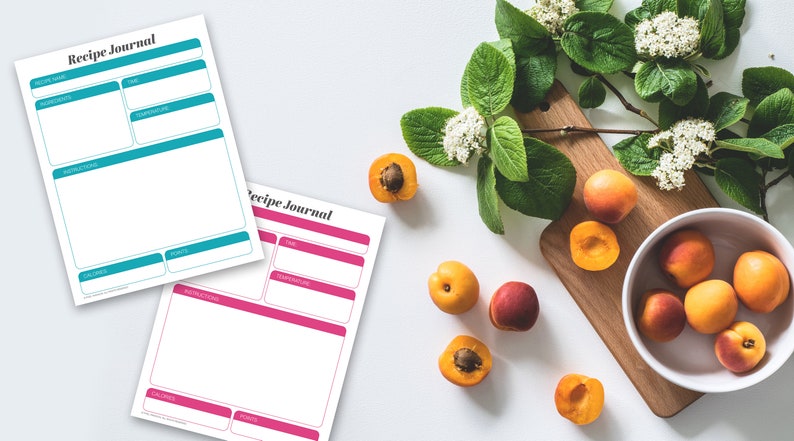 Recipe Journal Printable Instant Download Recipe Cards Meal Planner
