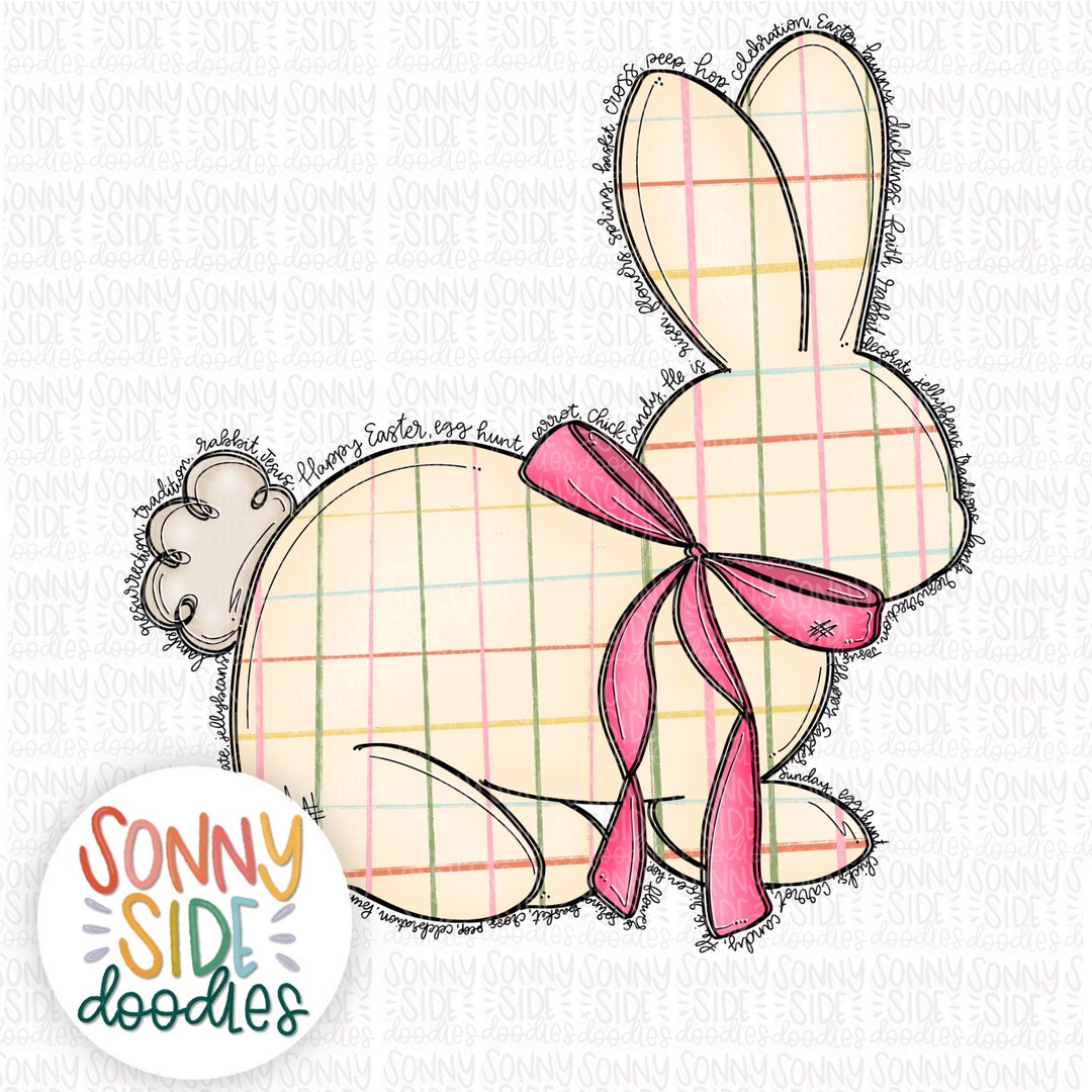 Easter Bunny PNG Sublimation Design | Easter PNG | Hand Drawn ...