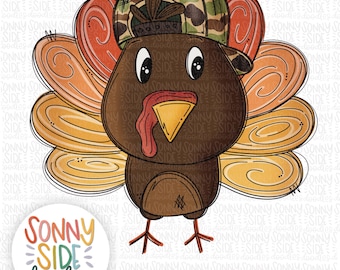 Turkey with Backwards Hat PNG | Boy Turkey | Thanksgiving Design | Turkey Season PNG Digital Download |  | Turkey Hat | Boy | Fall PNG