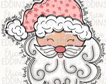 Sublimación PNG de Papá Noel navideño / Papá Noel / Papá Noel retro / Papá Noel PNG / Camiseta navideña / Papá Noel navideño / Imprimible navideño