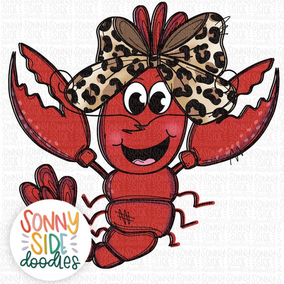 Crawfish Bow PNG Design | Hand Drawn Digital Download | Printable Art | Sublimation | Tumbler Design | Crawfish Boil | Crawfish shirt design