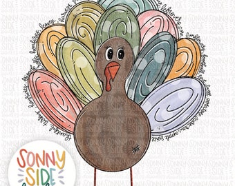 Thanksgiving Sublimation Design | Hand Drawn | Turkey PNG Digital Download | Digital Art | Cheetah | Girl | Whimsy