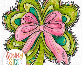 Funky Shamrock PNG Sublimation Design | St Patricks Day PNG | Hand Drawn Art | Sublimation PNG | Digital Download | Printable Digital Art