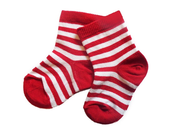 Terry socks for Newborn and Babies with a lapel in marine and white.Striped and warm.WERI SPEZIALS
