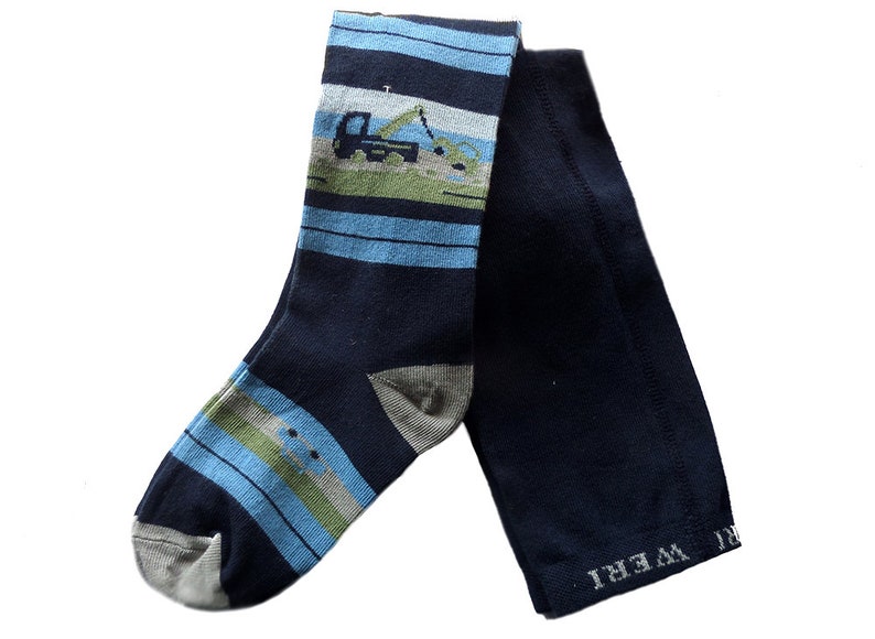 WERI SPEZIALS Funny Tights for boys with Cars and Stripes