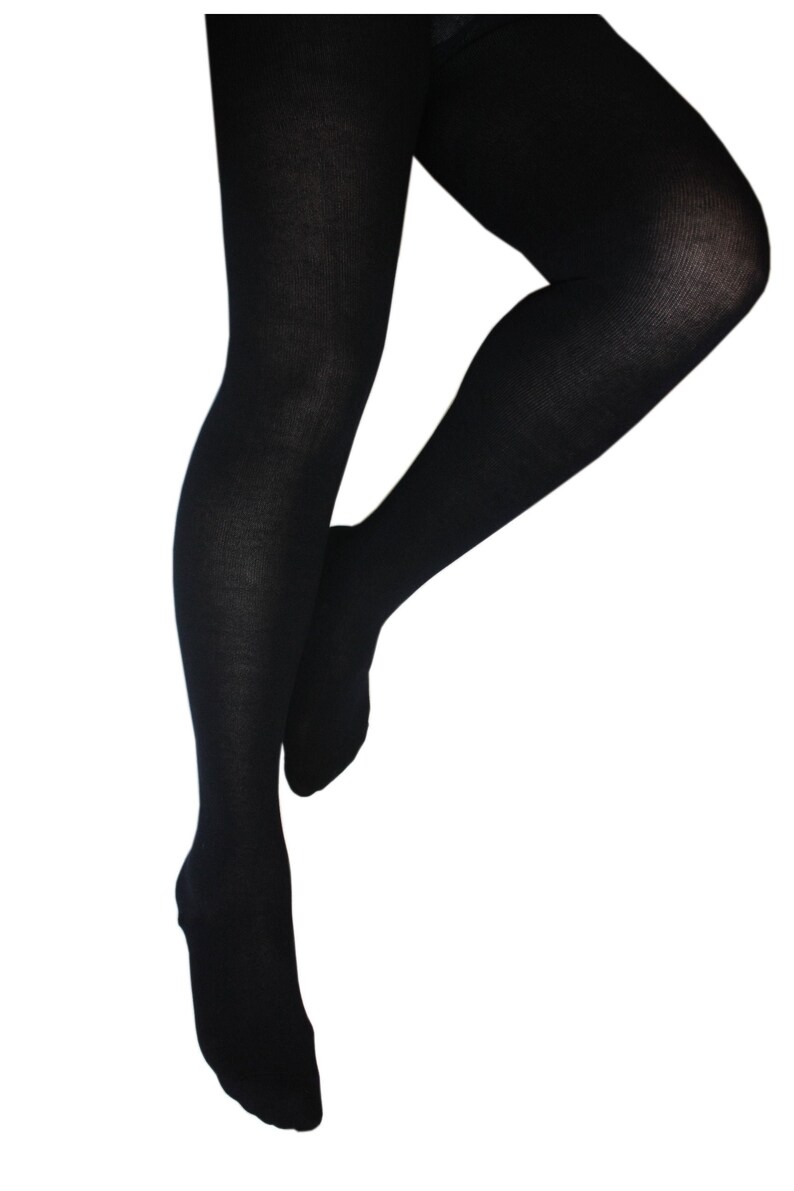 Women's cotton tights monocolored in black. WERI SPEZIALS Etsy